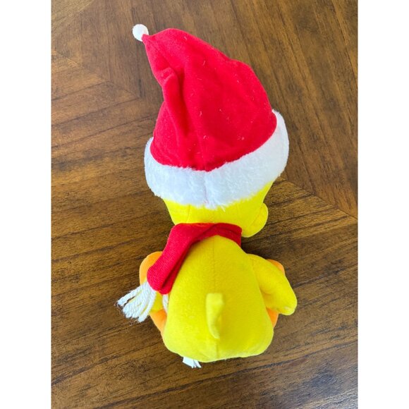 Vintage Christmas Looney Tunes Tweety Bird Santa Hat Plush Stuffed Animal 1990s - Picture 10 of 12